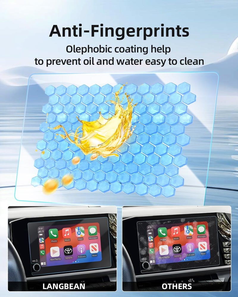 LANGBEAN Anti-Glare Matte 8-Inch Screen Protector for 2026 2025 Toyota Camry (LE/SE) Infotainment Touchscreen, 9H Tempered Glass/Anti-Scratch 2025 Camry Accessories - Image 4